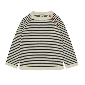 Sweater - ecru/dark navy - FUB